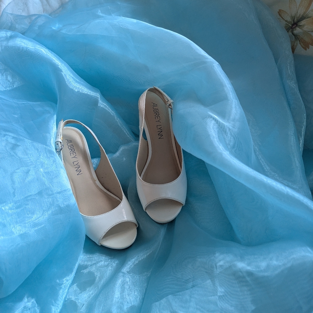 Aubrey Lynn Elegant White Slingback Heels